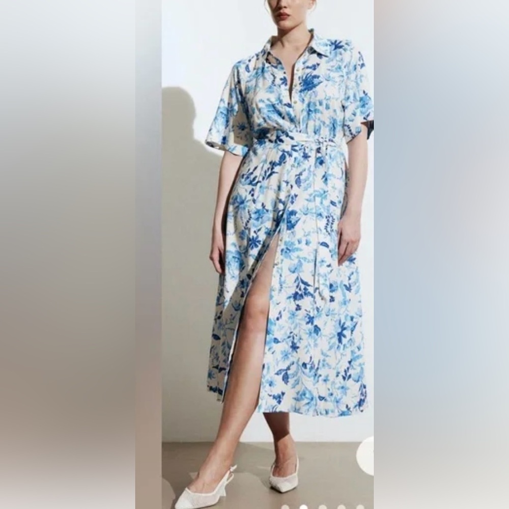 H&M Blue Floral Maxi Dress